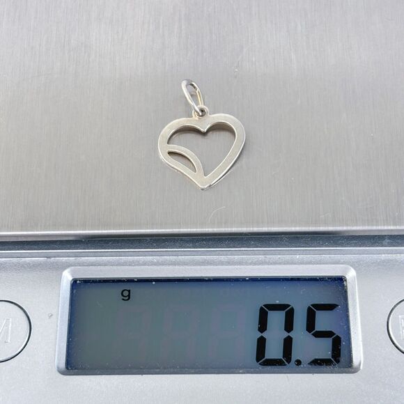 Vintage Sterling Silver 925 Openwork Heart Pendant - Picture 5 of 6